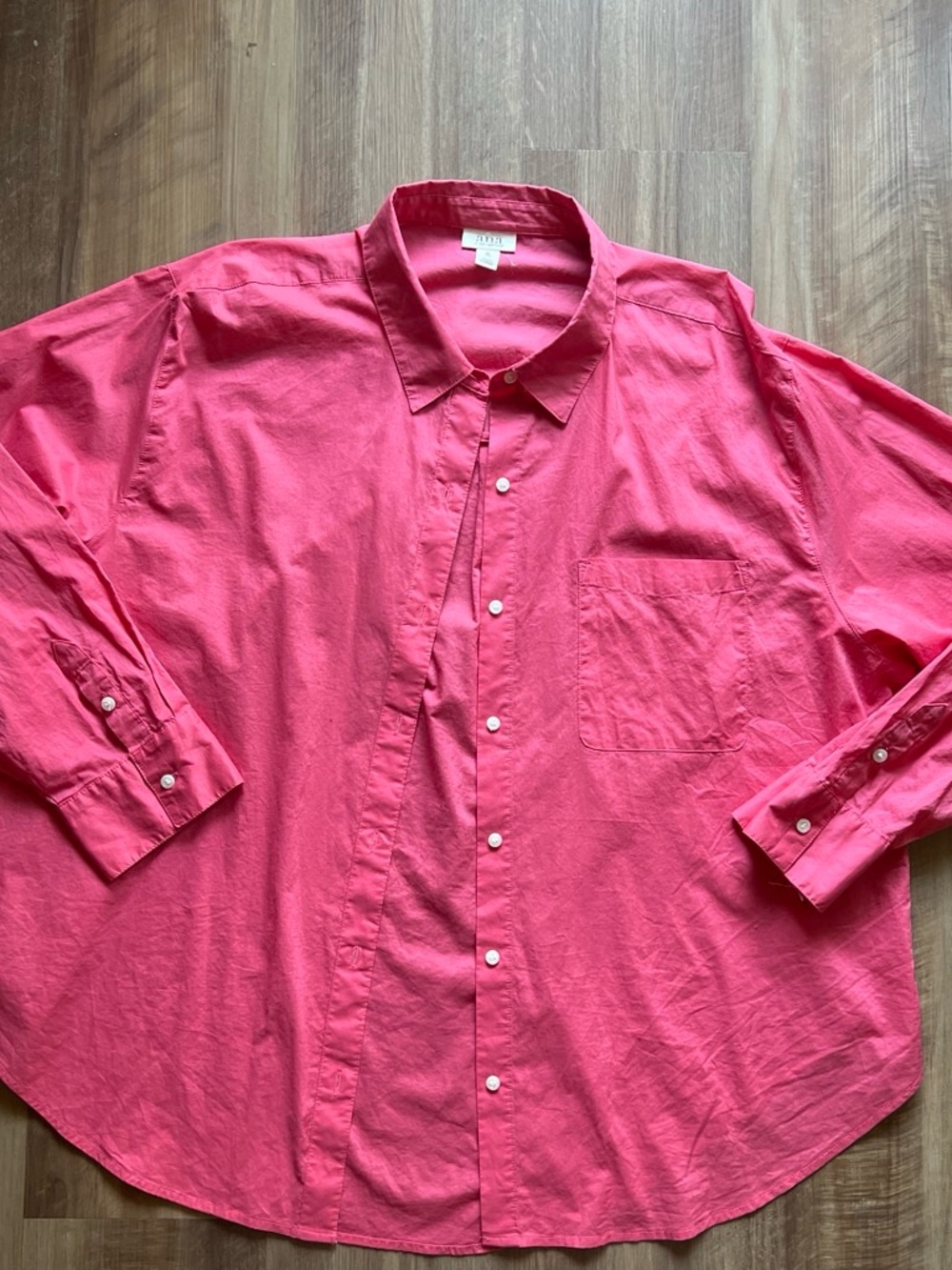 a.n.a Women’s Bright Pink Casual Button-Down Shirt